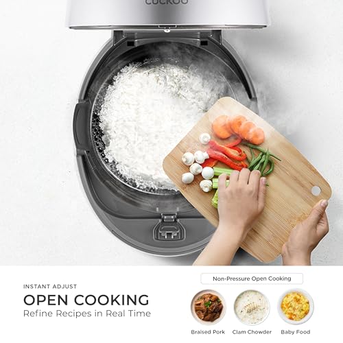 CRP-ST0609F | 6-Cup (Uncooked) Twin Pressure Rice Cooker & Warmer | 12 Menu Options: High/Non-Pressure Steam & More, Made in Korea | WHITE