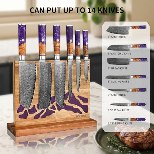 Magnetic Knife Block (Brown+Purple)