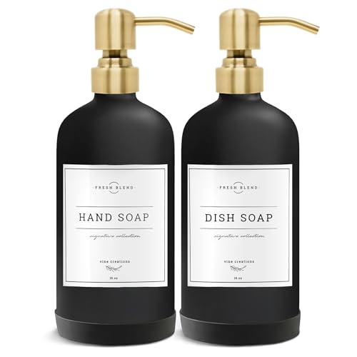 Glass Soap Dispenser Set