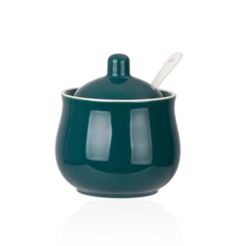 Sugar Bowl Porcelain Sugar Bowl with Lid and Spoon