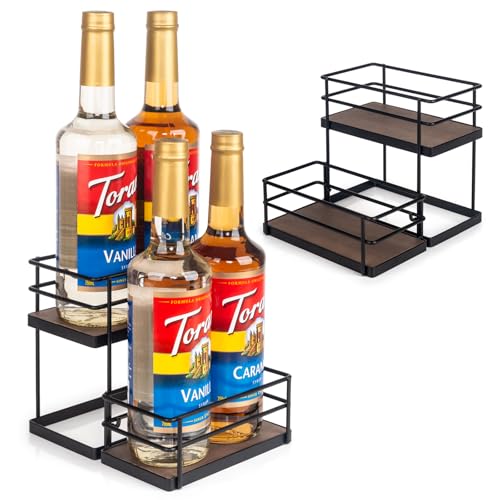 12 Bottle Capacity Coffee Syrup Organizer 3 Tier Coffee Syrup Stand Shelf for Coffee Bar Kitchen Small Wine Rack for Bar Family Storage for Syrup Wine Dressing