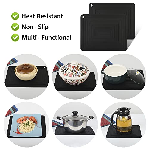 Trivets for Hot Dishes Pots and Pans (A: Dark Grey)