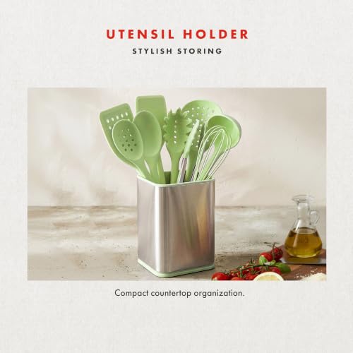 Lagasse 10 Piece Silicone Kitchen Utensil Set with Holder (Green)