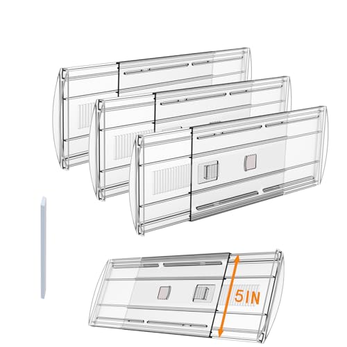 2 Pack Clear Adjustable Drawer Dividers Clothes