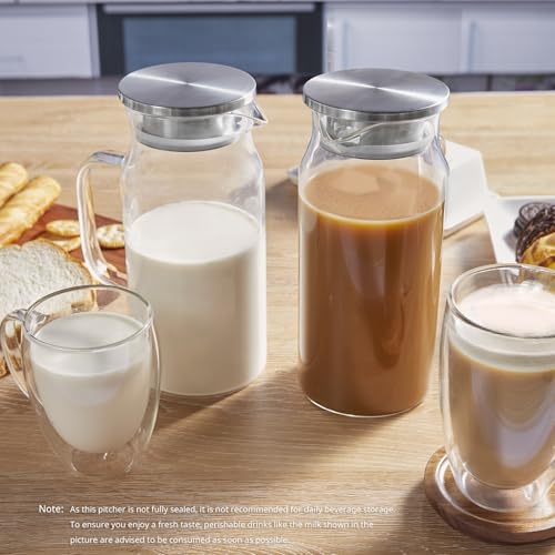Glass Pitcher with Lid and Spout