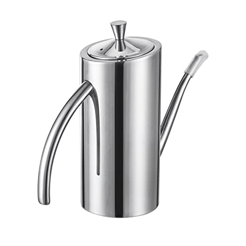 Premium SUS304 Stainless Steel Olive Oil Bottle Dispenser (16.9 oz, Arcuate Handle)