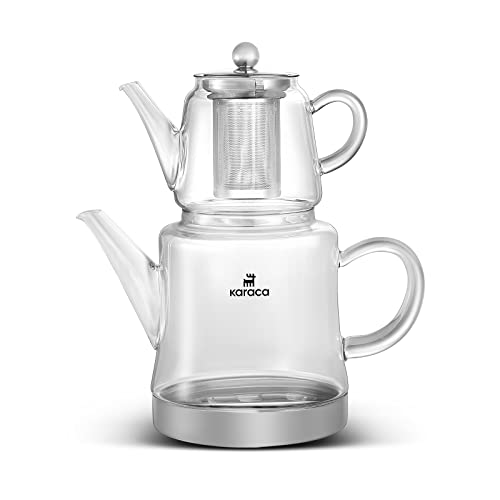 Teapot, glass, drinking vessel, temperature-resistant, tea maker, glass jug, suitable for tea warmers
