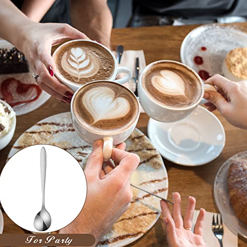 50 Pcs Demitasse Espresso Spoons 4.92" Stainless Steel Tablespoons Metal Dessert Spoons for Appetizer Sugar Ice Cream for Home Restaurant Kitchen