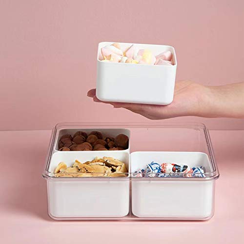 Divided Serving Tray Snack Box with Lid and Handle