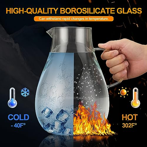 Glass Pitcher with Lid