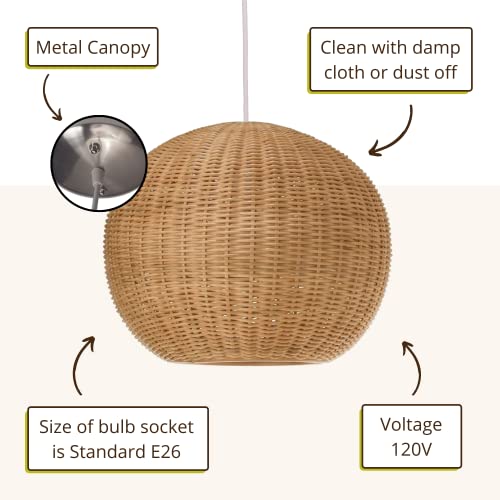 Wicker Ball Pendant Lamp