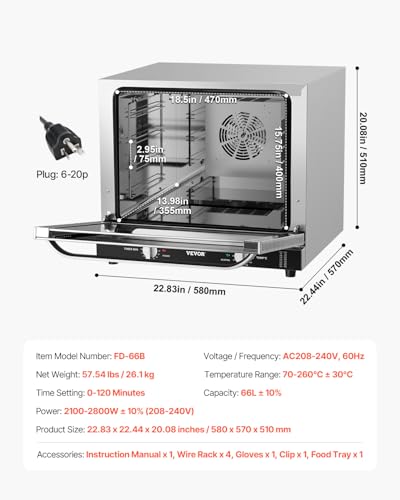 Commercial Countertop Oven (4-Tier 66L 2800W)