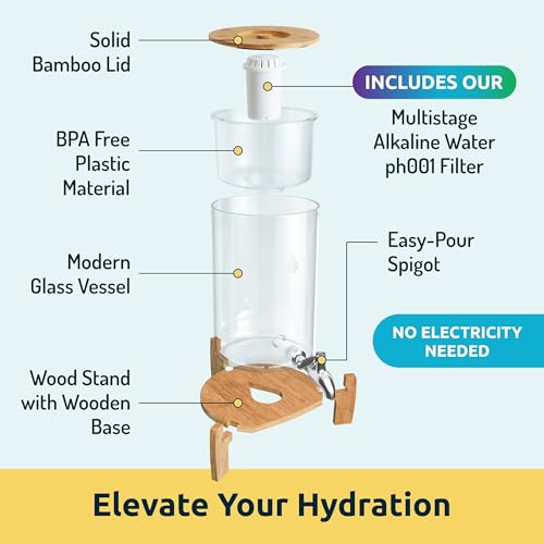 pH Recharge Glass Alkaline Water Dispenser Filter System