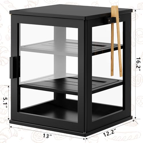 Bread Box for Kitchen Countertop (Black / Extra Large)