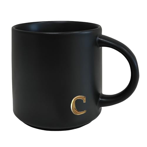 Black Monogram Ceramic Mugs