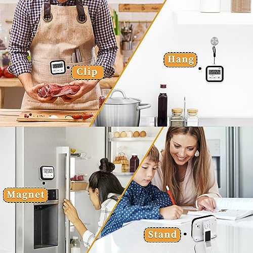 Timer Kitchen Timers for Cooking Classroom Timer for Kids Teachers Magnetic Digital Timers 2 Pack (Black)