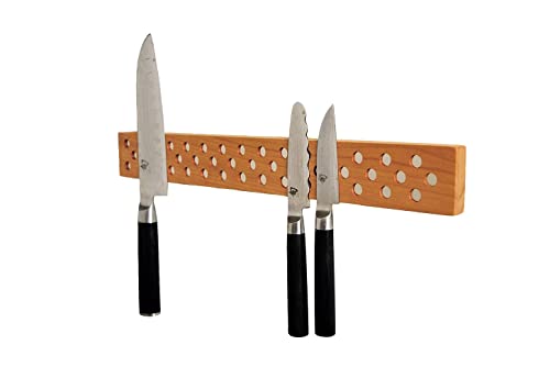 Magnetic Wooden Knife Bar Holder Strip (20 Inch / Cherry)