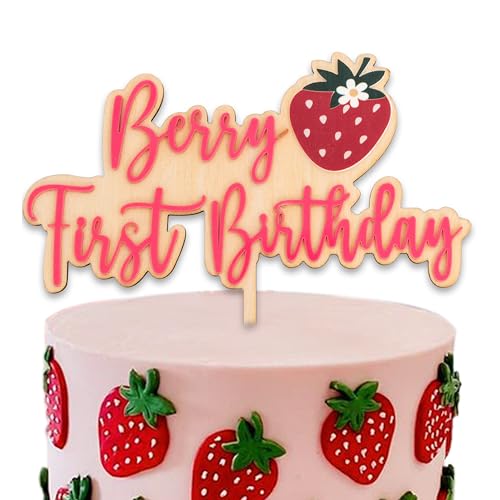 Strawberry Berry First Birthday Cake Topper
