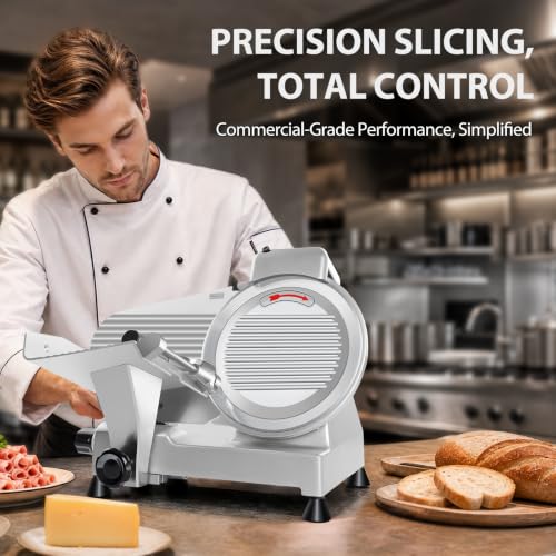 10 inch Commercial Meat Slicer 240W 0 (Silver / 10 inch)