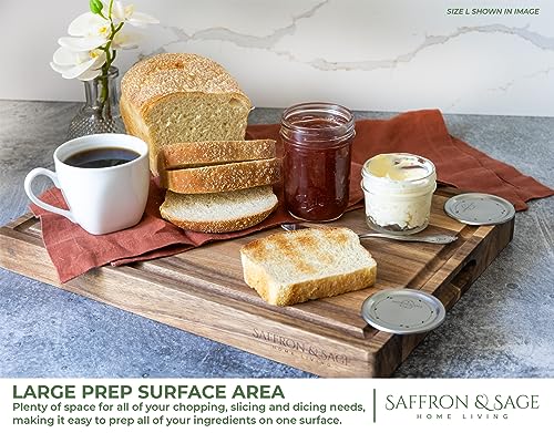 Saffron & Sage Large Wood Cutting Board (16"L x 12"W)