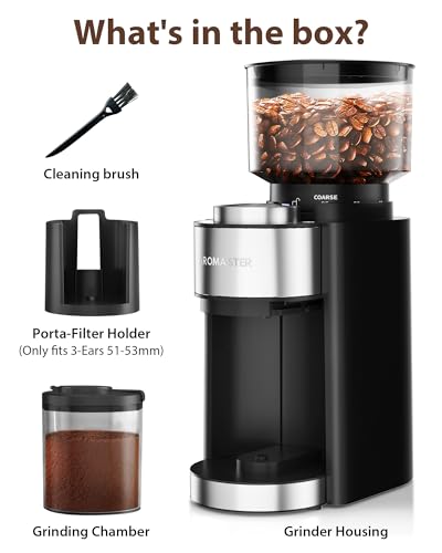 Aromaster Burr Coffee Grinder (Titanium Black)
