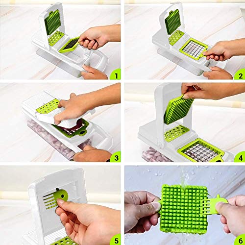 Vegetable Chopper With Container (Lime)