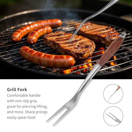 Heavy Duty Grilling Accessories Rose Wooden BBQ Grilling Tools Set