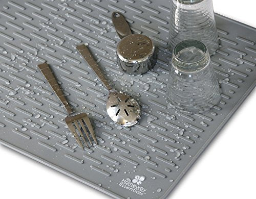 Silicone Dish Drying Mat 17 x 15 (Large / Gray)