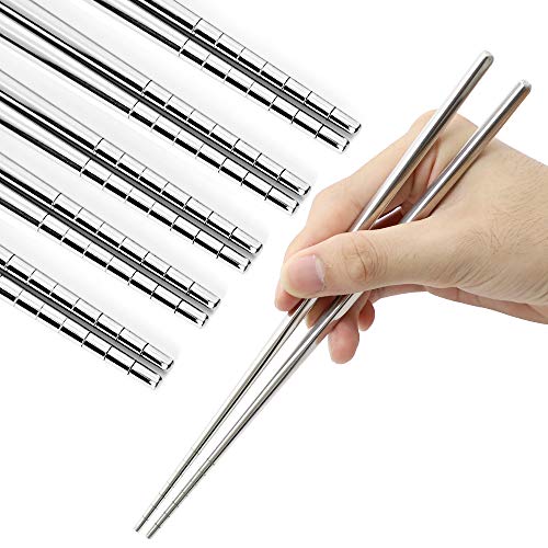 Stainless Steel Chopsticks Reusable Multicolor Lightweight 304 Metal Chopsticks Dishwasher Safe