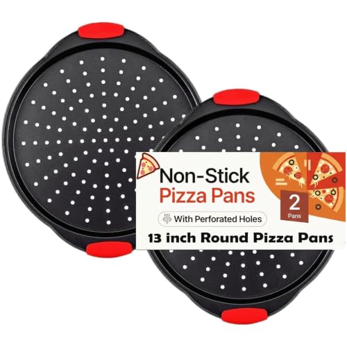 Pizza Tray Round with Silicone Handles