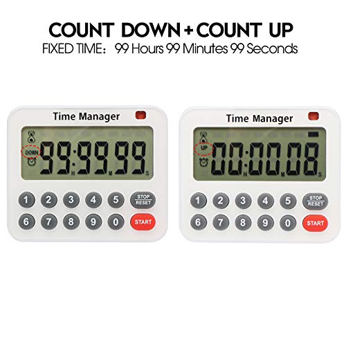 Magnetic Digital Kitchen Timer with Direct Numerical Keypad (Red-1)