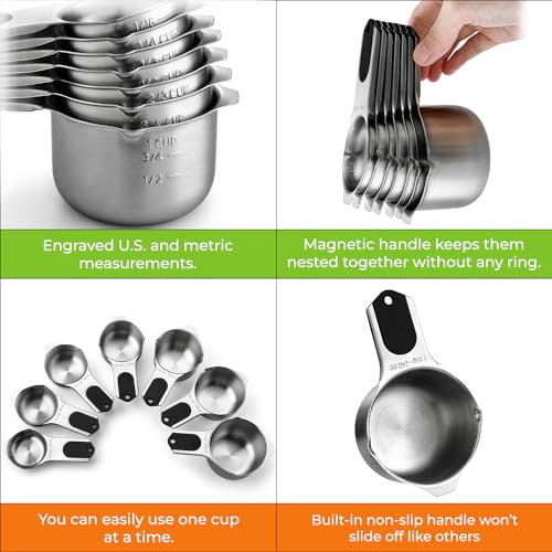 Magnetic Stainless Steel Measuring Cups