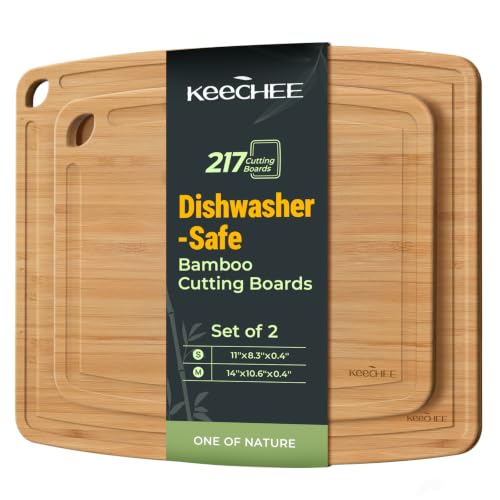 Dishwasher Safe Bamboo Cutting Boards Durable Lightweight Wood Cutting Board for Busy Kitchen