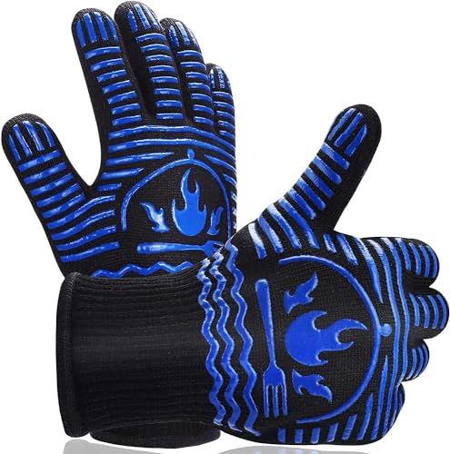BBQ Gloves 1472°F Extreme Heat Resistant Grill Gloves