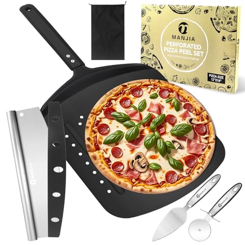 Perforated Pizza Peel 12inch Aluminum Pizza Paddle Spatula Non
