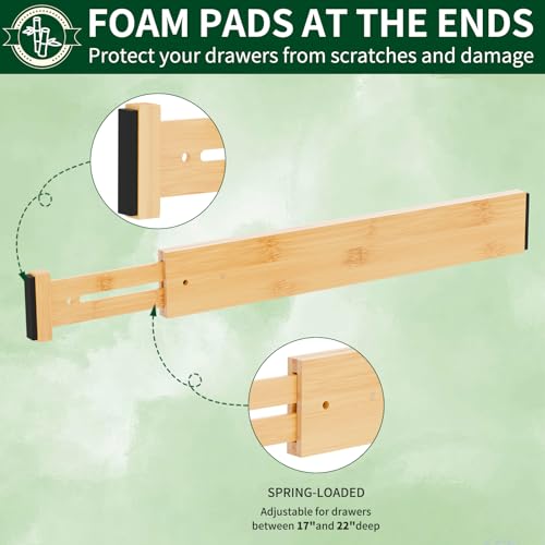 Bamboo Drawer Dividers 2.6" High