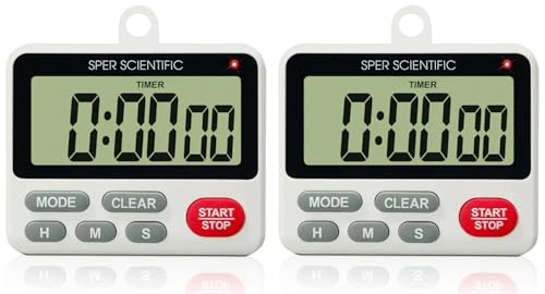 24 Hour Digital Lab + Kitchen Timer with LED Light 810001 (2 Pack)