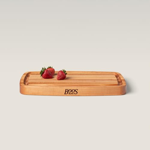 CB Series Rectangular Wooden Maple Cutting Board 18”x10.5” (Oval / 18"L x 11"W)