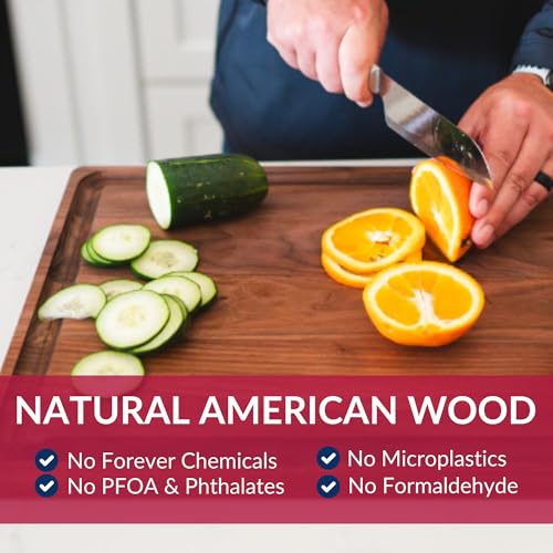 Made in USA Extra Large Walnut Wood Cutting Board (18"L x 24"W)