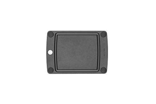 All-In-One Cutting Board with Non-Slip Feet and Juice Groove, 10" × 7", Slate/Black (10"L x 7"W / Slate/Black)