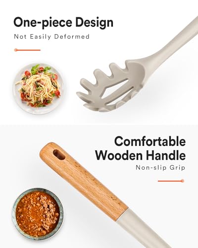 Silicone Pasta Fork&Cooking Spoon Set