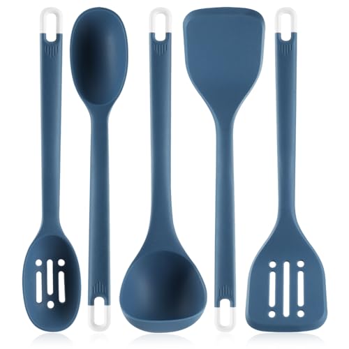 Silicone Kitchen Cooking Utensils Set (Dark Blue)