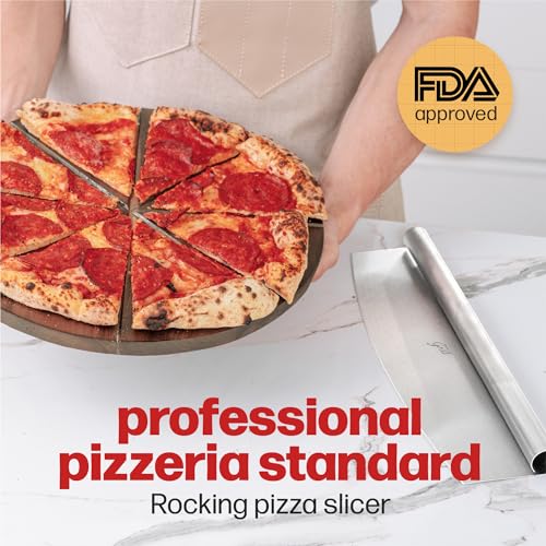 Pizza Cutter Rocker Blade By Hans Grill 14" Large Pizza Slicer Sharp