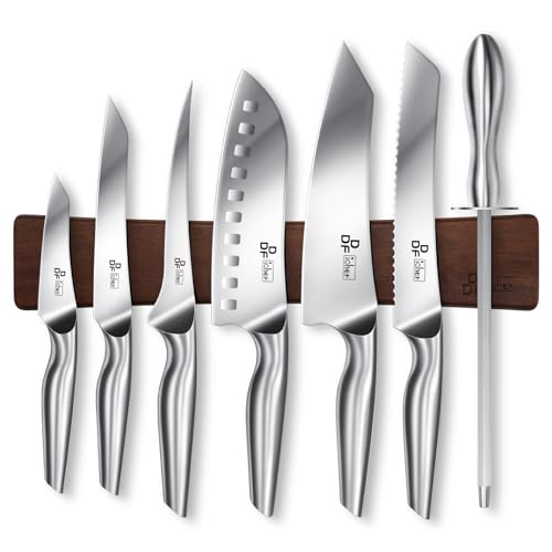 Knife Set with Magnetic Knife Strip 8 Piece (8PCS Kitchen Knives)