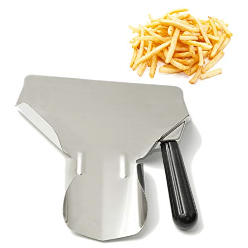 Stainless Steel French Fry Bagger Scoop Chip Popcorn Bagger Ice Candy Snacks Desserts Scooper with Removable Handle