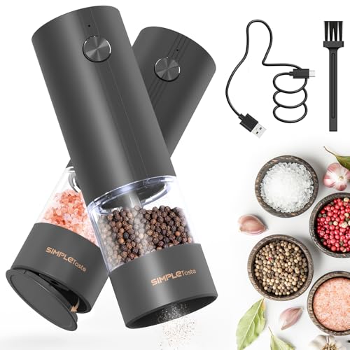 Electric Salt and Pepper Grinder Set with LED Light