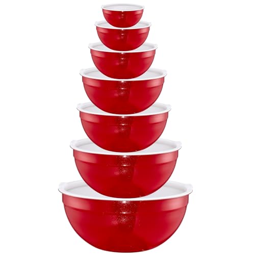 Gold Mixing Bowls with Lids Set of 7