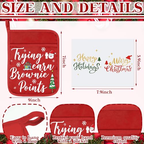 18 Pcs Santa Christmas Pot Holders Baking Set Silicone Spatulas (Santa)