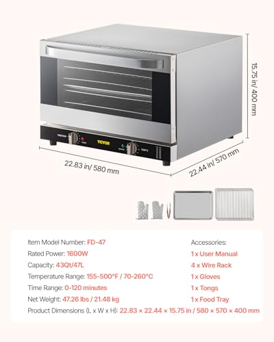 Commercial Convection Oven (4-Tier 43Qt)