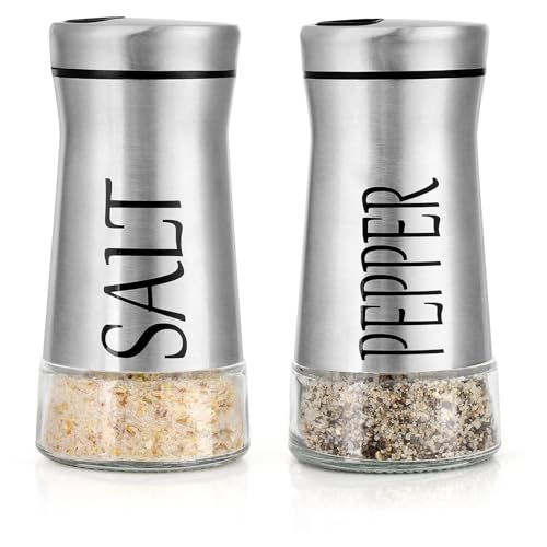 Salt and Pepper Shakers with Adjustable Pour Hole